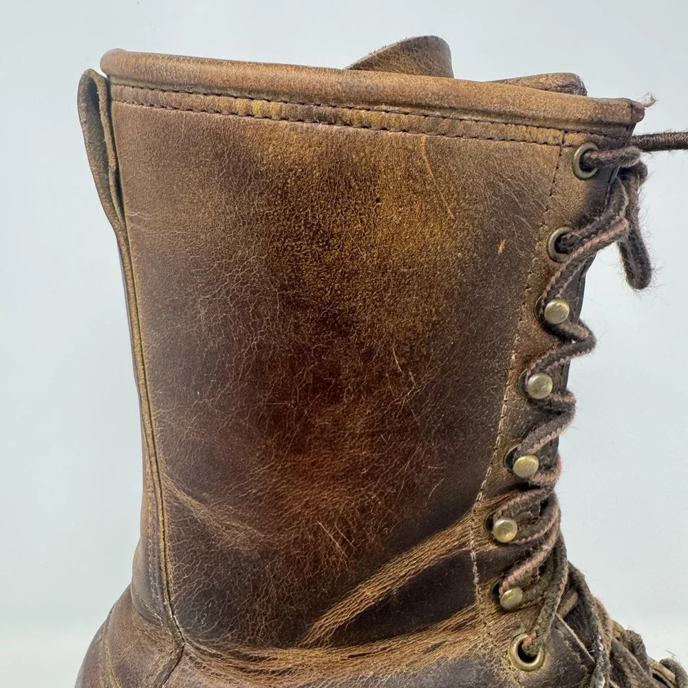 Double-H Lacer Logger Brown Work Boots Round‎ Toe DH9718 Men's Size 8.5D USA